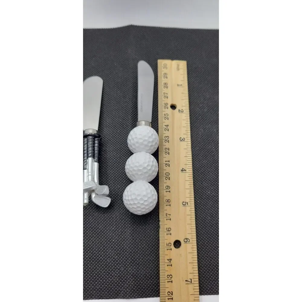 Golf Cheese Knife Set Stainless Steel Novelty Golf Ball Club Spreaders Appetizer